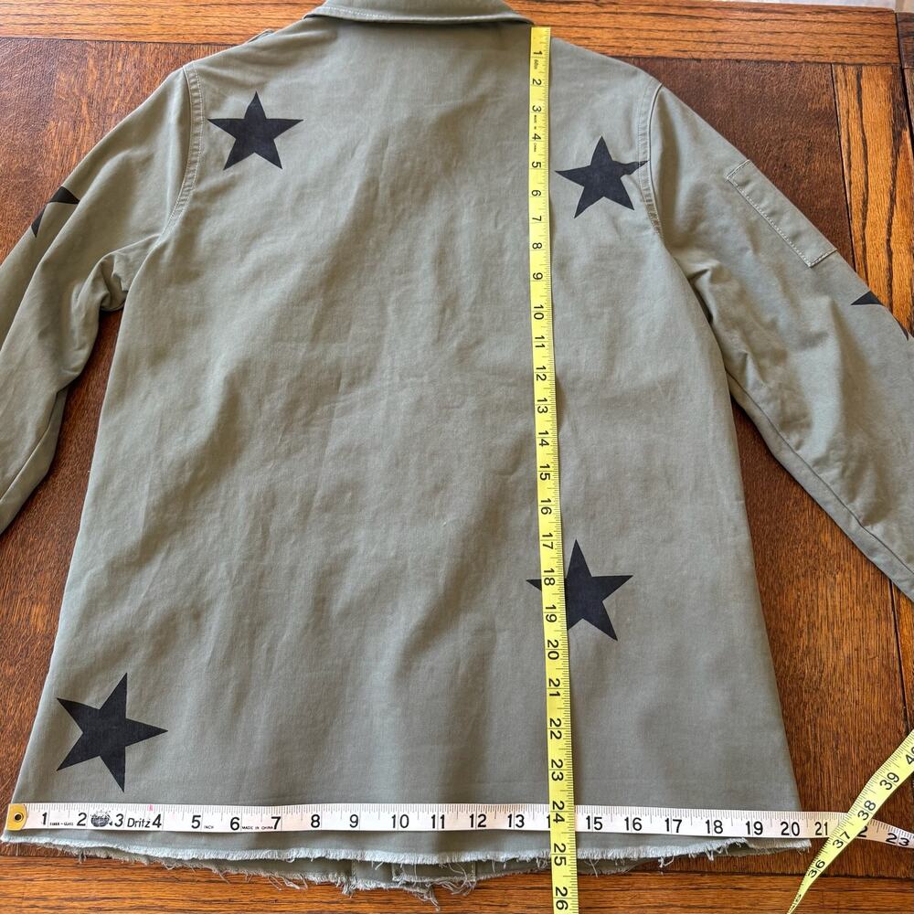 Cezele Olive Green Black Star Military Utility Jacket Size M - Picture 15 of 15